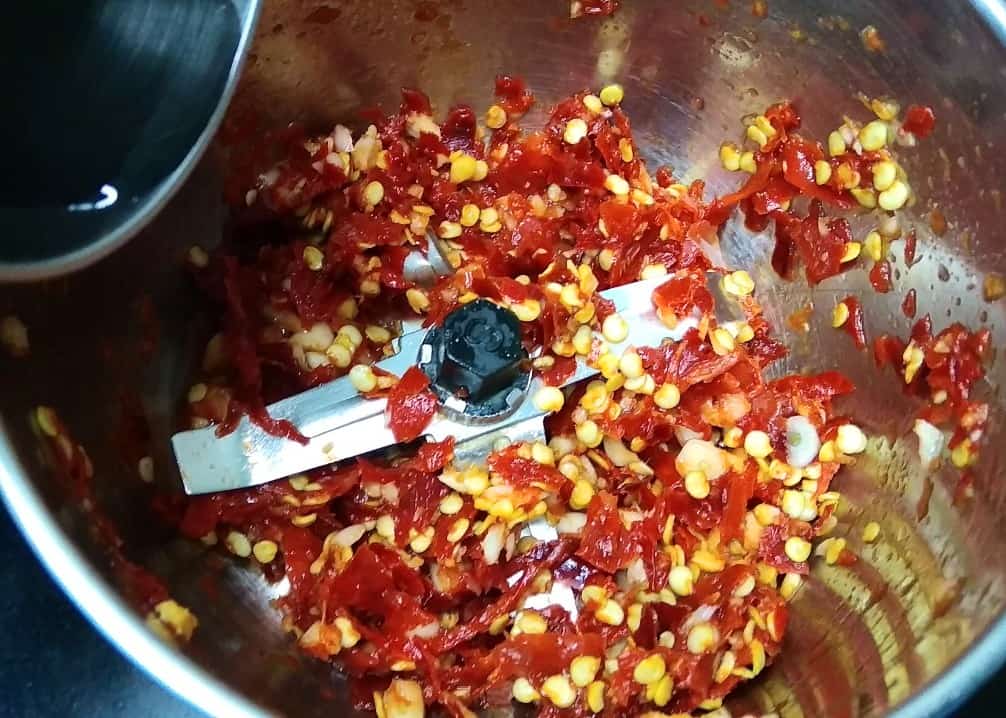 preparation for Schezwan Sauce Recipe 