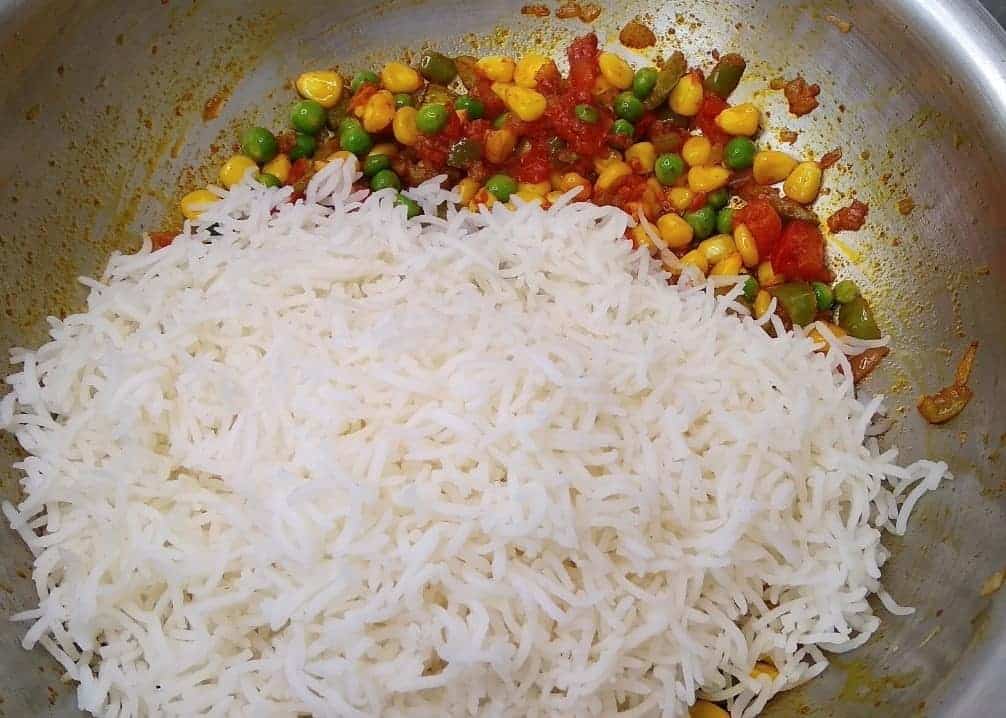 Add 2 cups cooked basmati rice