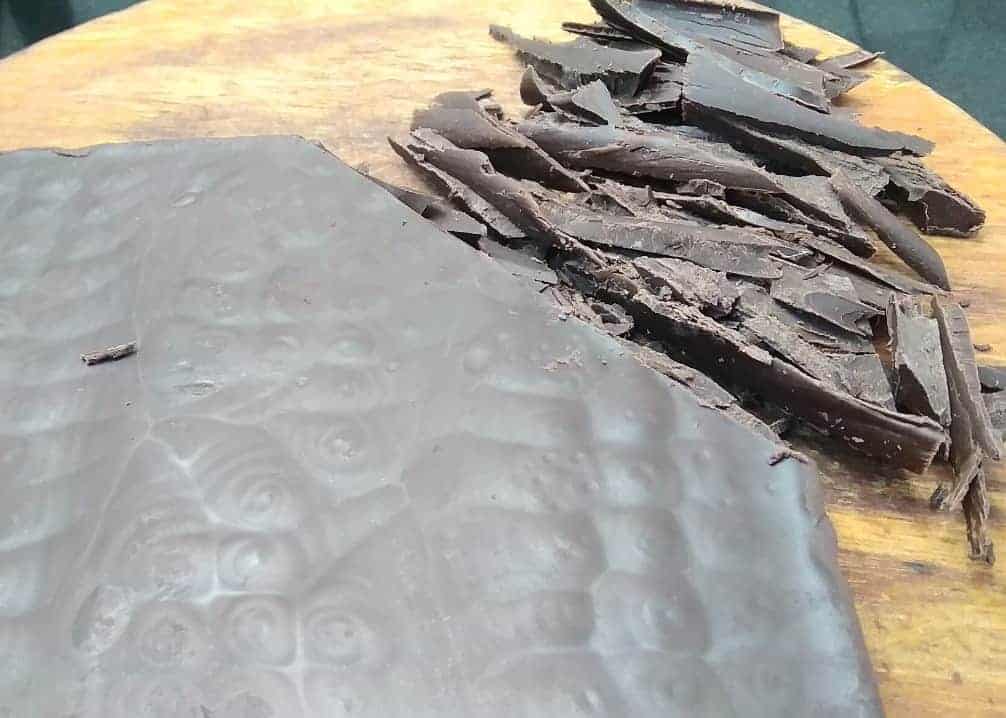 Chop the dark compound chocolate