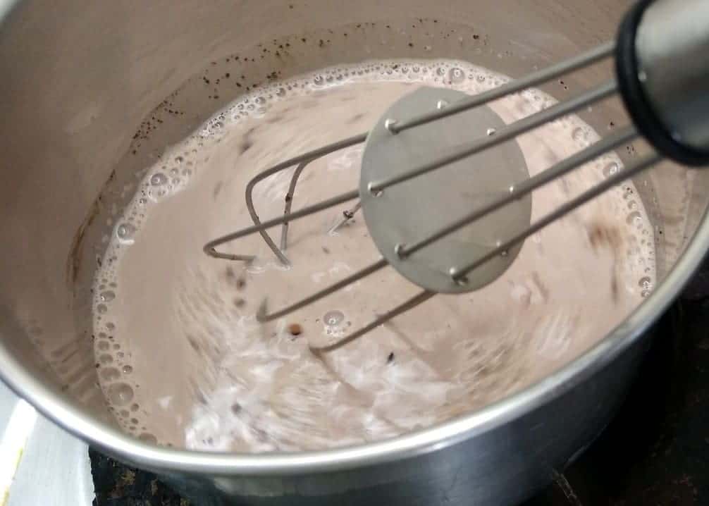 whisk the milk until cocoa powder gets dissolved
