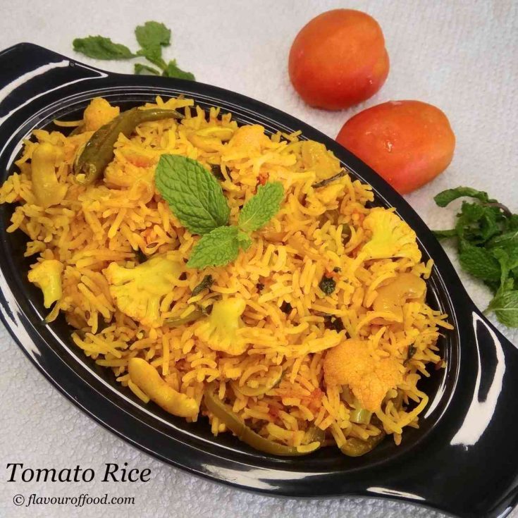 Tomato Rice Recipe | Tomato Pulao Recipe