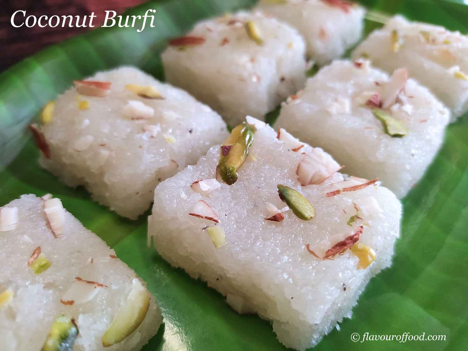 Coconut Burfi Recipe | Nariyal Barfi | How to make Coconut Barfi